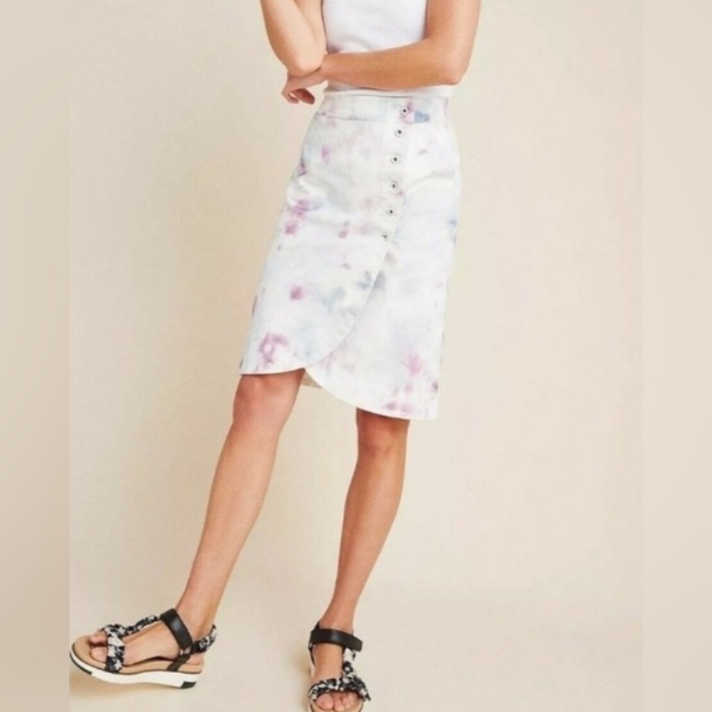 Anthropologie Kimmie Tie Dyed Tulip Mini Skirt High Waist 8